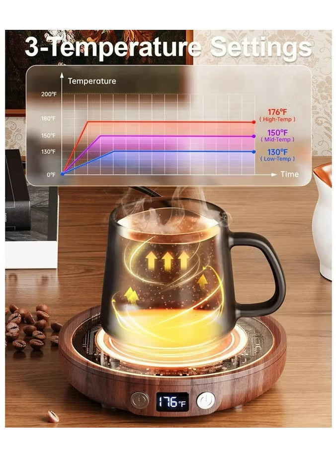 Coffee Mug Warmer – Smart Cup Heater with 3 Heat Settings, Fast Heating & Auto Shut Off for Home & Office Desk