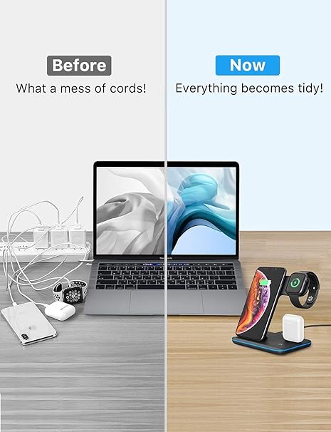 3-in-1 Wireless Charging Station – Fast Charger for Phone, Watch & Earbuds