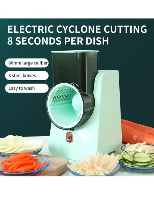 Electric Vegetable Slicer with 3 Interchangeable Blades