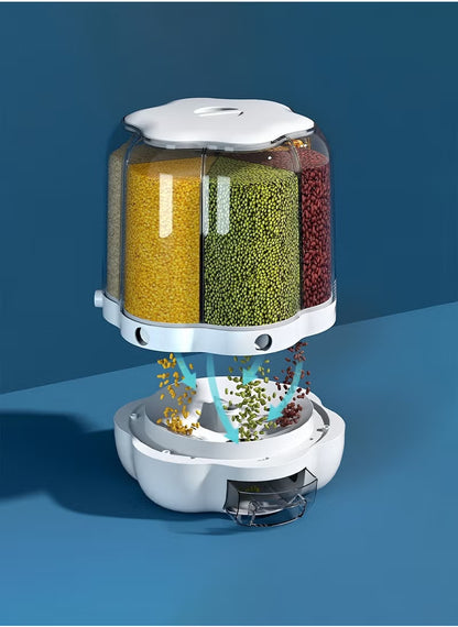 360° Rotating Cereal Dispenser – Smart Kitchen Storage Solution