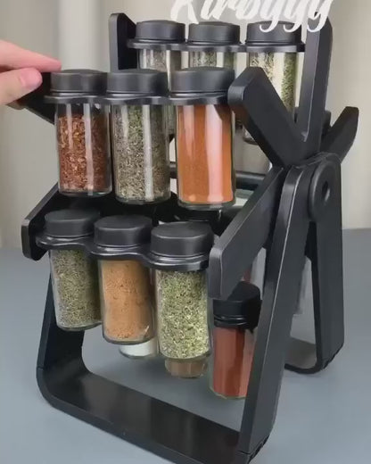 Spice Rack Organizer With 18 Spice Jars