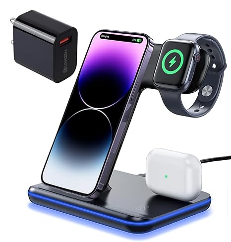 3-in-1 Wireless Charging Station – Fast Charger for Phone, Watch & Earbuds
